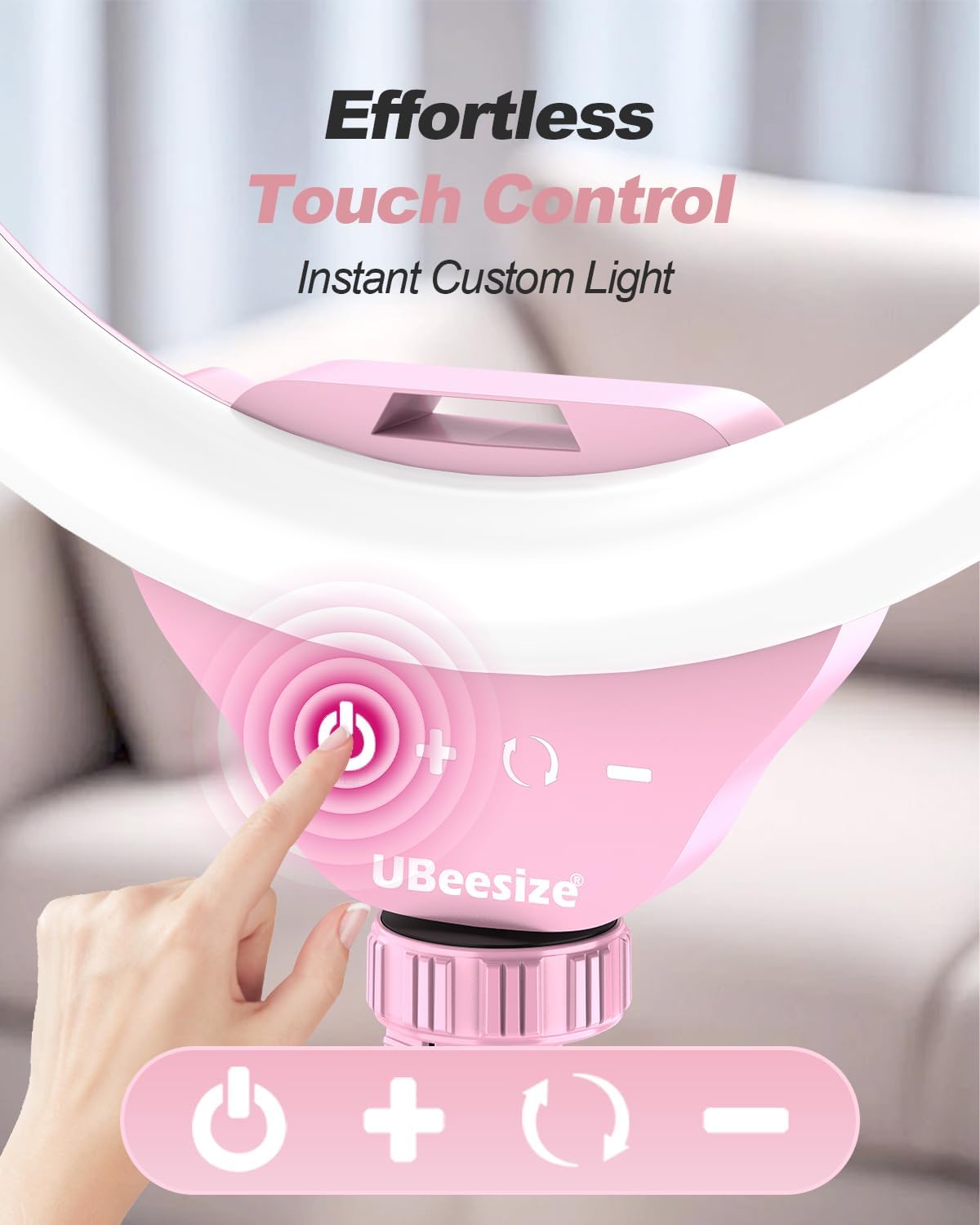 UBeesize 12'' Selfie Ring Light with 62’’ Tripod Stand for Video Recording, Live Streaming(YouTube