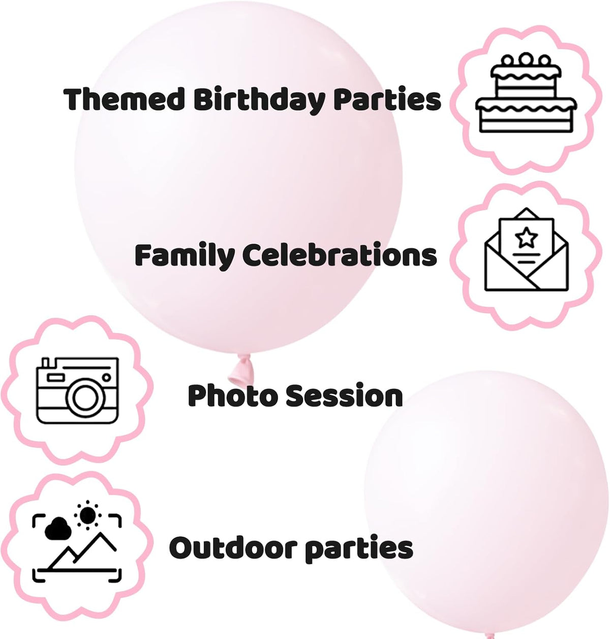 110pcs Light Pink Balloon 12 inch, Light Pink Latex Balloons for Birthday Party Baby Shower