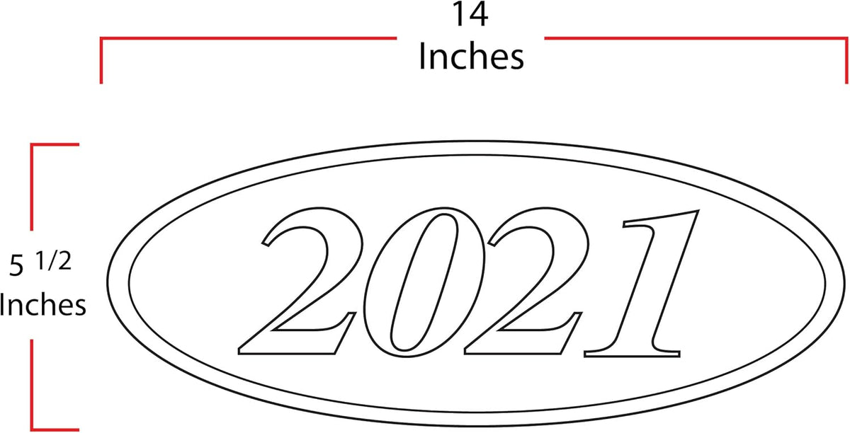 EZ-Line Oval Model Windshield Year Stickers for Car Windows Red and Yellow Large Vinyl Dealership