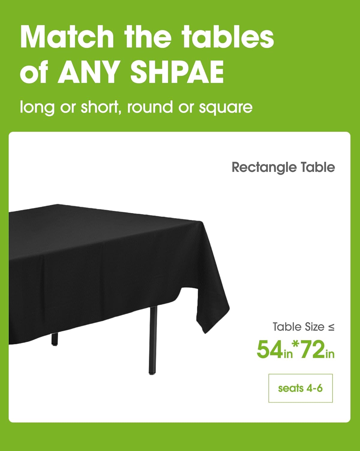 Pureegg Plastic Table Cloth Disposable 10 Pack, 54 x 72 Inch Table Cloths, Halloween Party