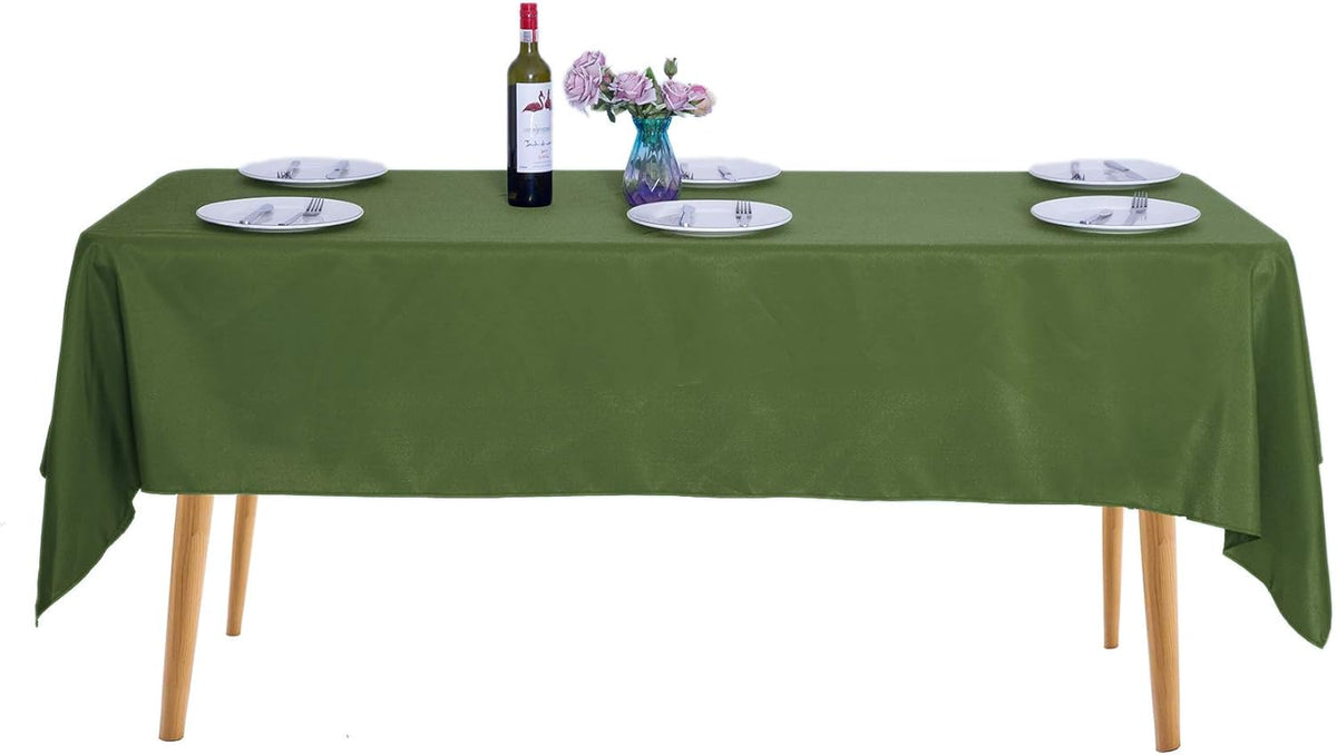 Ascoza 2pack 60x102 Inch Willow Rectangular Tablecloth 6 Feet Table Cloth in Polyester Fabric for