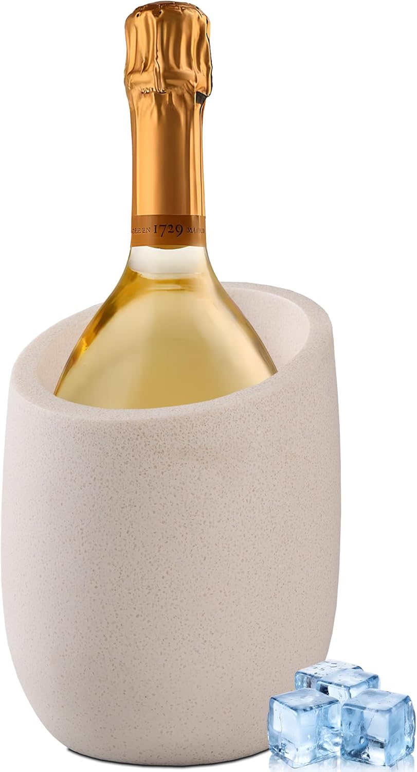 Beige Sand Stone Textures Wine Chiller Bucket – 750ml Resin Cooler for Wine & Champagne Bottles