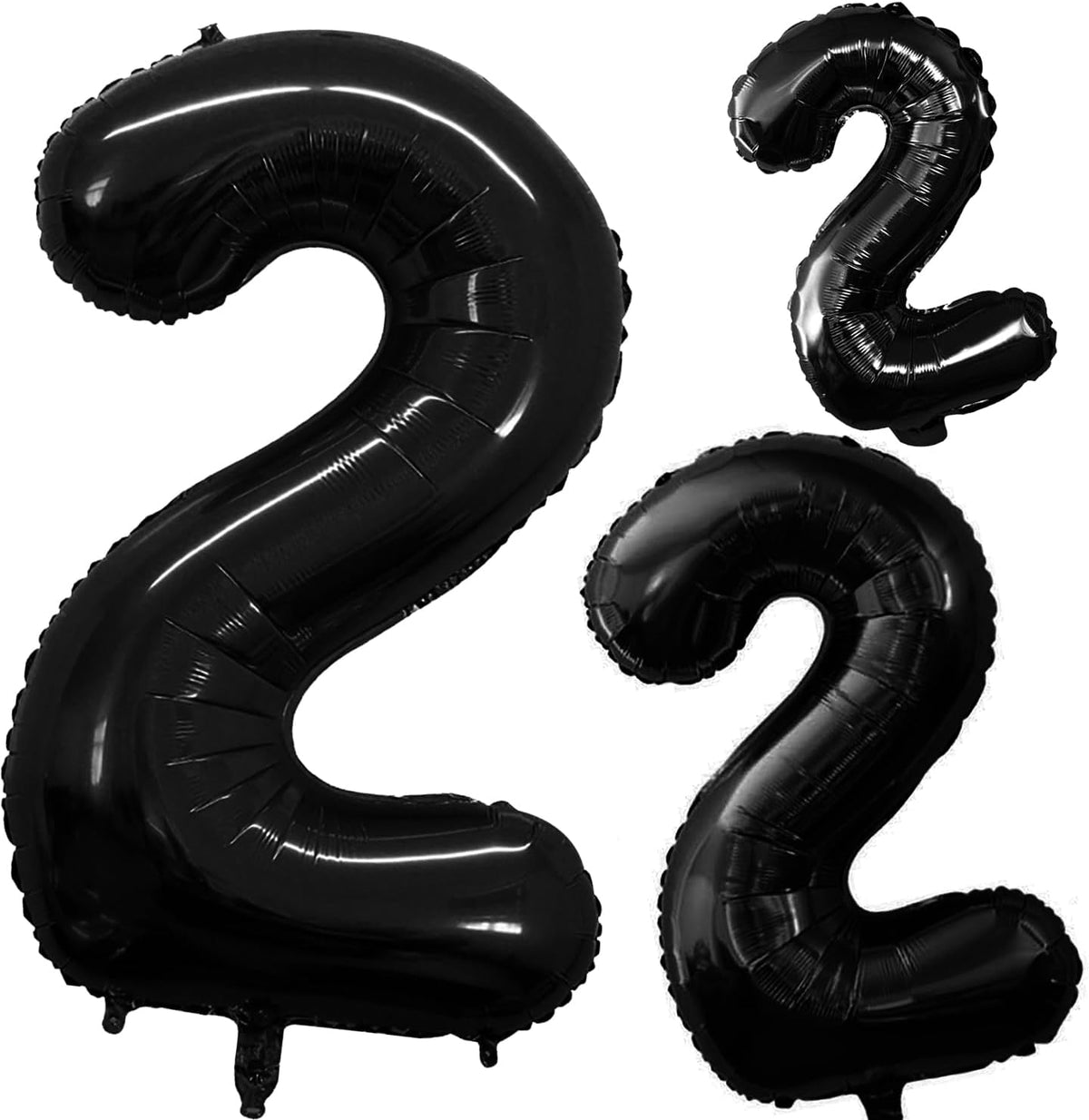 GOER Black Foil Balloons Number 2,Huge Number Balloons for 2nd Birthday Party Supplies Anniversary