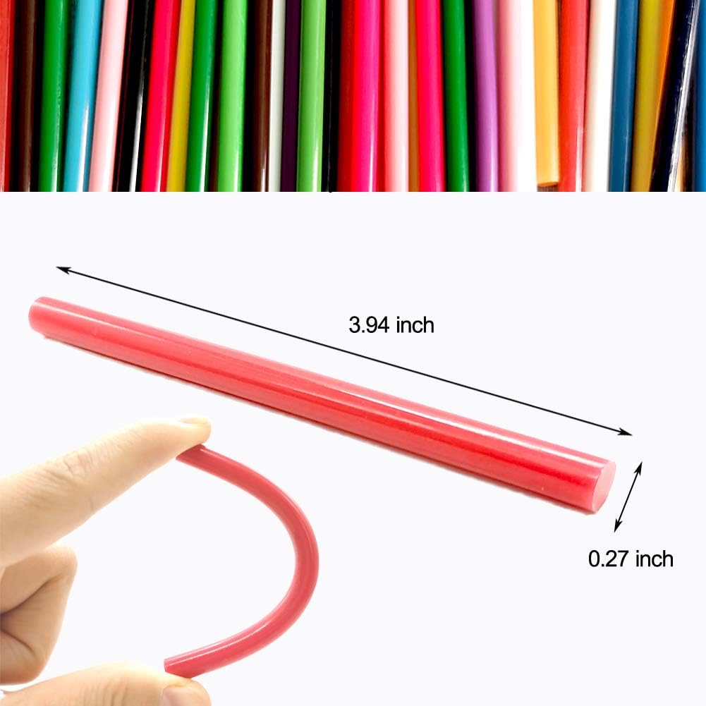 Colored Hot Glue Sticks for Hot Glue Gun 15 Colors 75 Pcs 7* 100mm Full Size Opaque Color Mini Hot