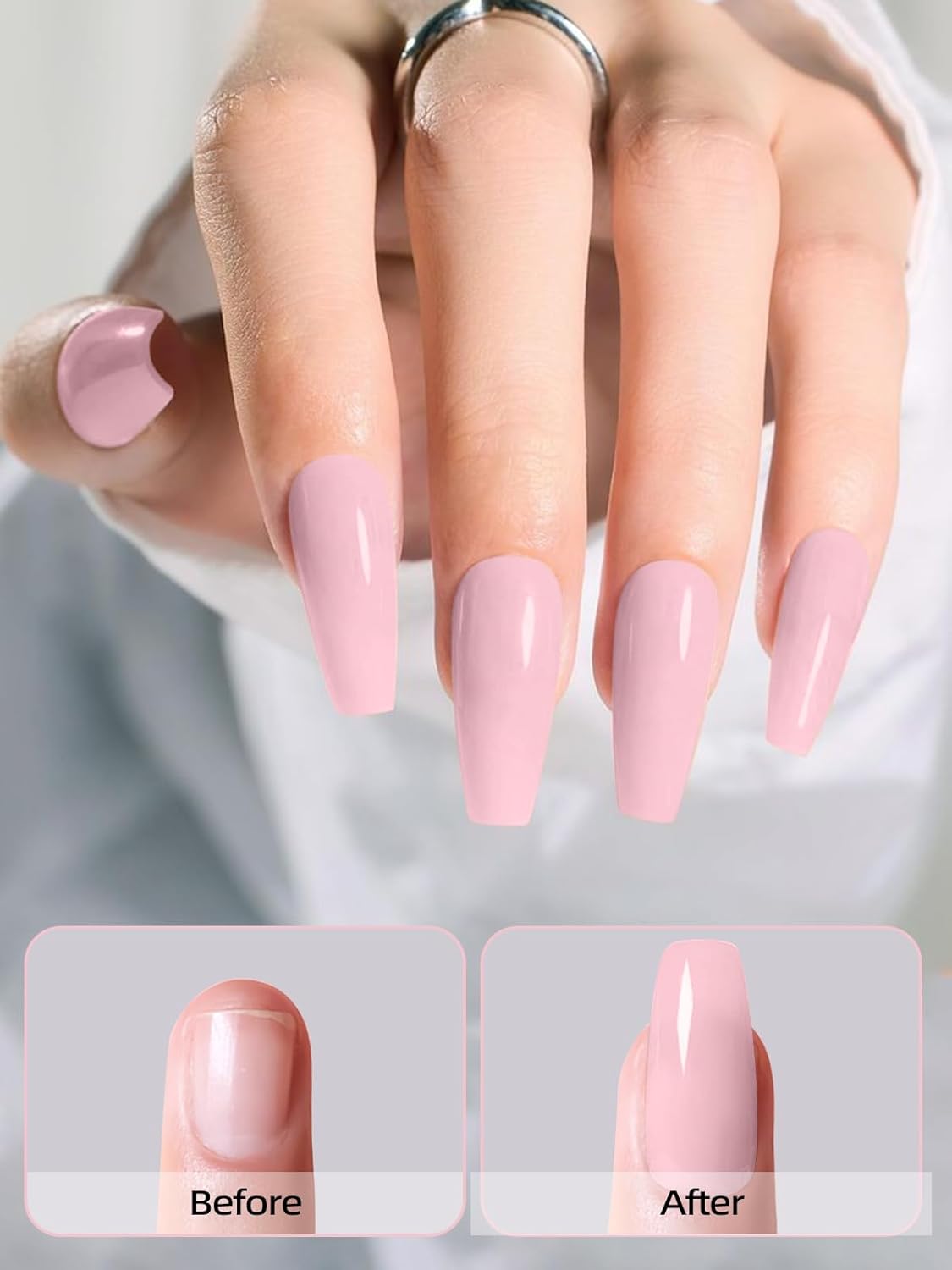 Pink Acrylic Powder, EBANKU 120g/4.23oz Cover Pink Nail Acrylic Powder Large Capacity Professional