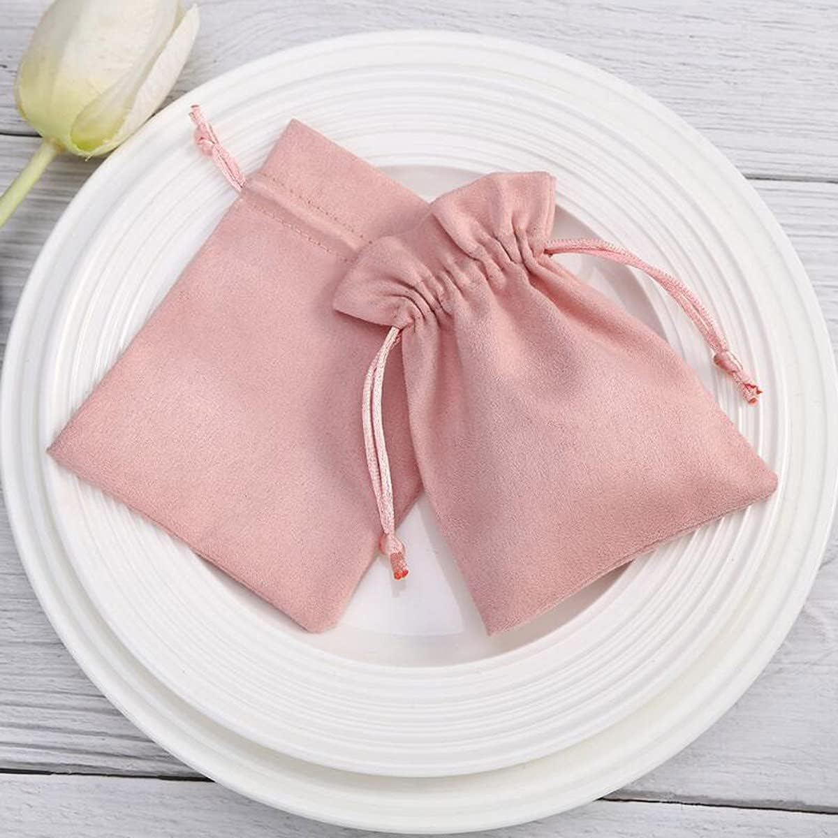 30 Pcs Pink Velvet Drawstring Bags Jewelry Pouches Jewelry Gift Bags Pouches Wedding Favors,3.9x5.9