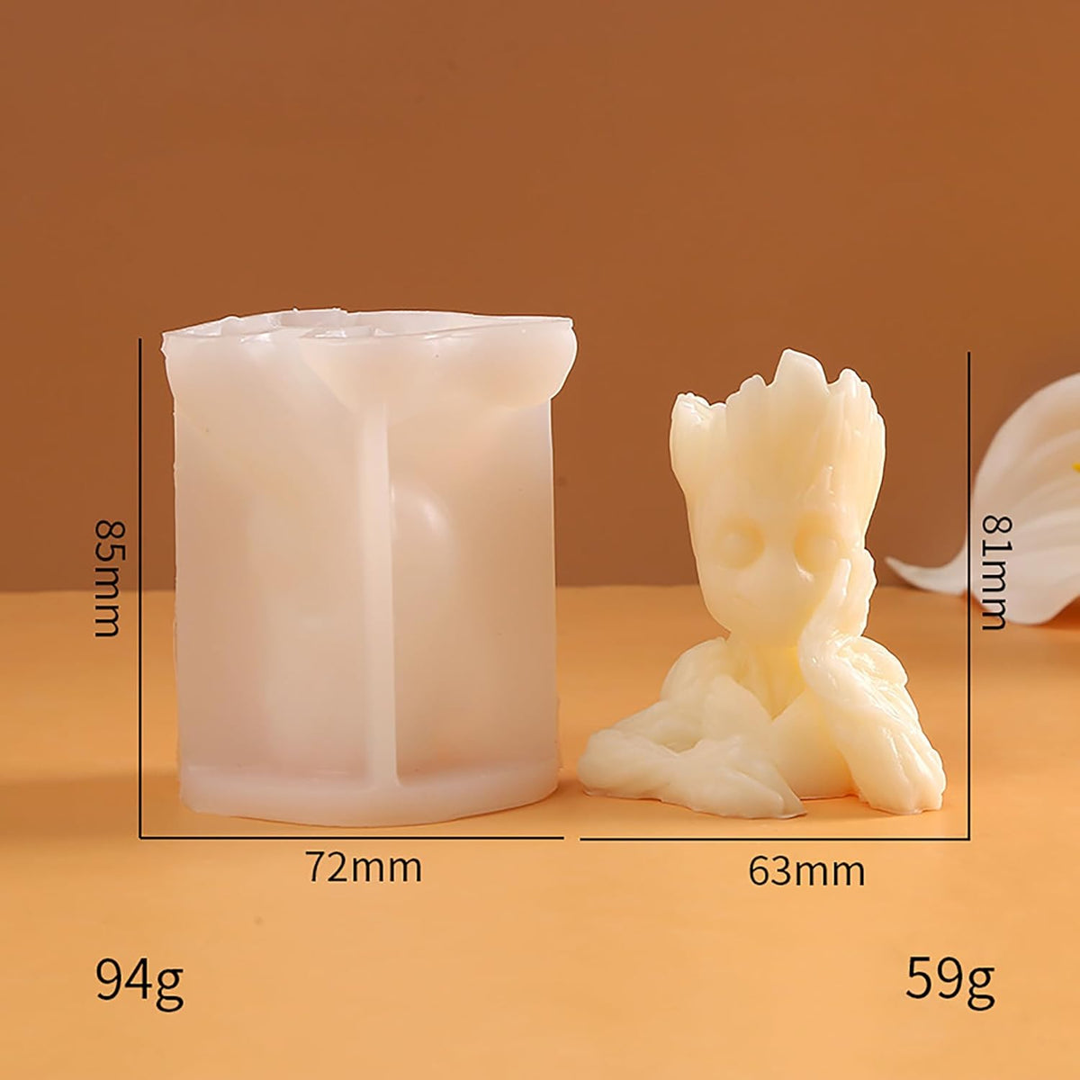 Silicone Groot Tree Man Mold - Animal Silicone Resin Casting Molds for Candle & Resin & Soap Craft