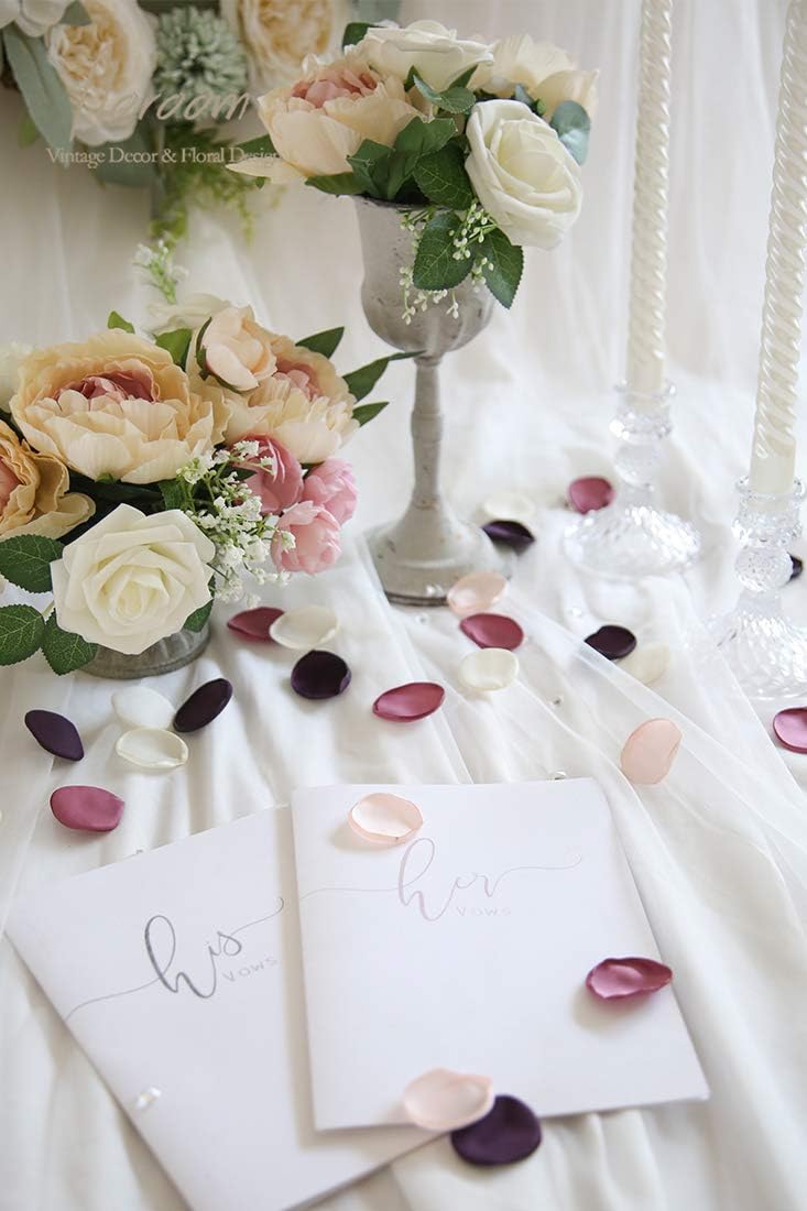 Floroom 300pcs Rose Petals Plum Fake Faux Silk Flower Petals for Wedding Flower Girl Basket Aisle