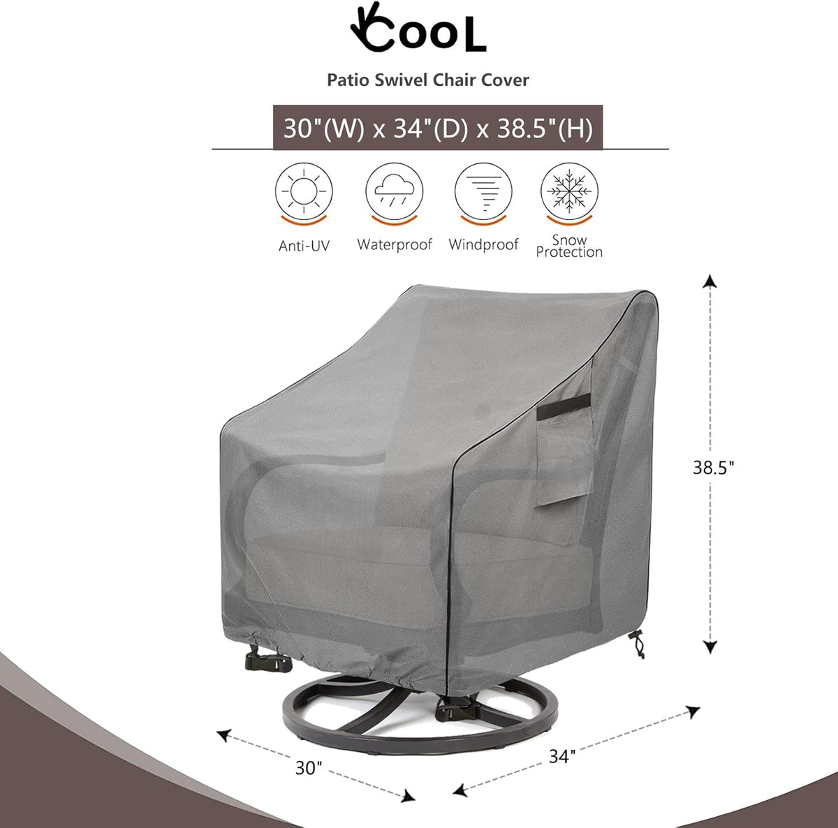 Patio Swivel Chair Cover 4 Pack,Waterproof Heavy Duty Outdoor Chair Covers,Outdoor Swivel Chair