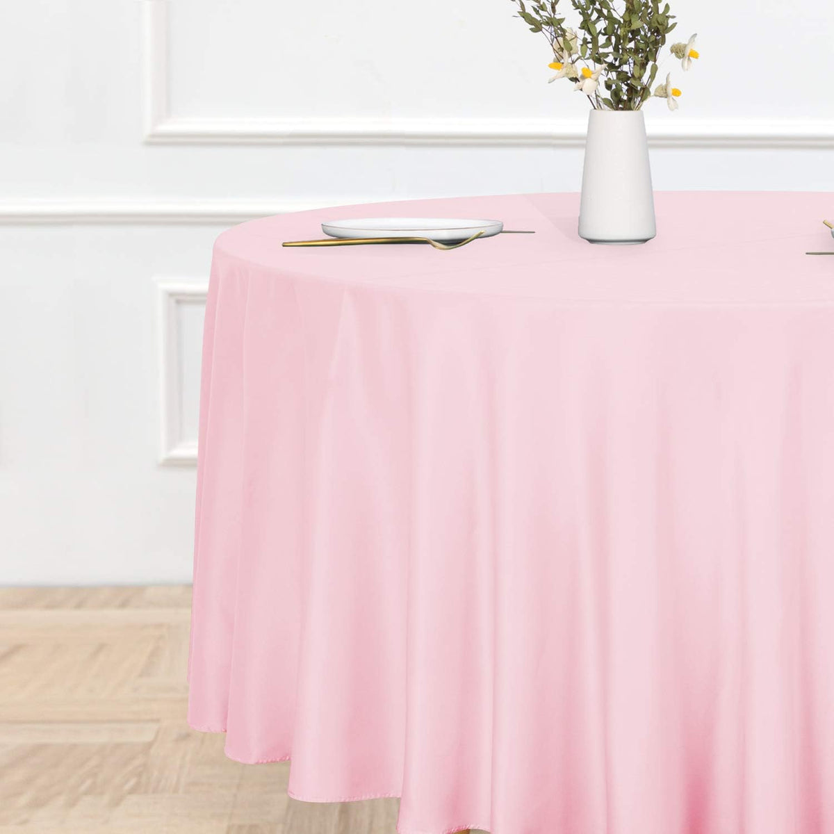 sancua Round Tablecloth - 120 Inch - Water Resistant Spill Proof Washable Polyester Table Cloth
