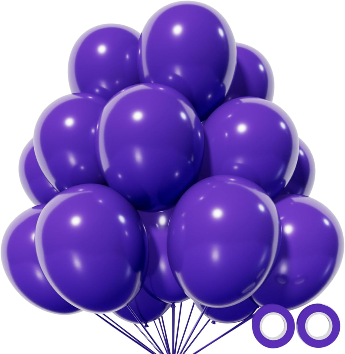 110pcs Purple Balloons 12 inch, Purple Latex Balloons for Birthday Party Baby Shower Wedding(with 2