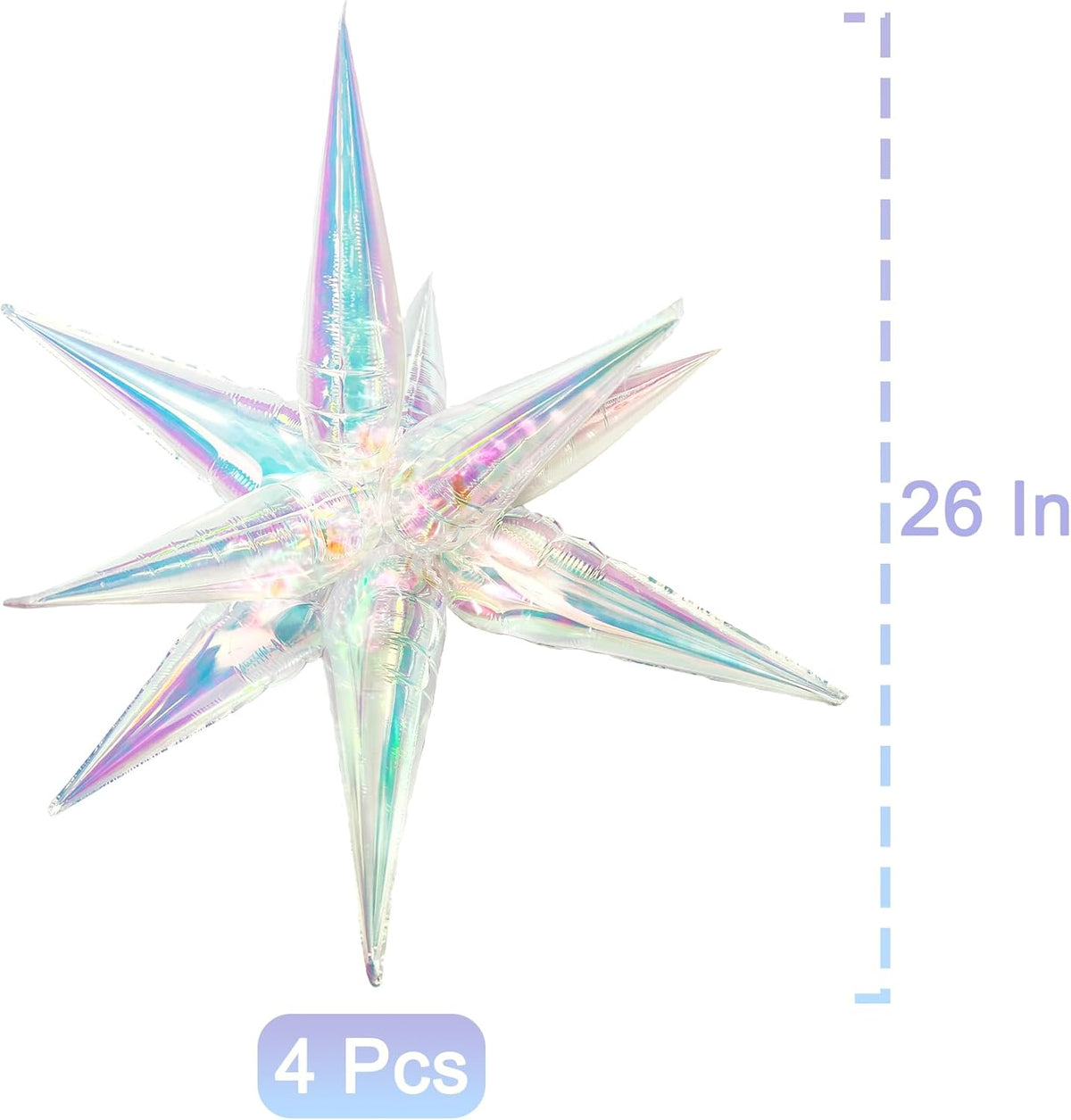 Tellpet Starburst Balloons, 50 Pcs Star Balloons 12 Spike Foil Explosion Party Balloons for