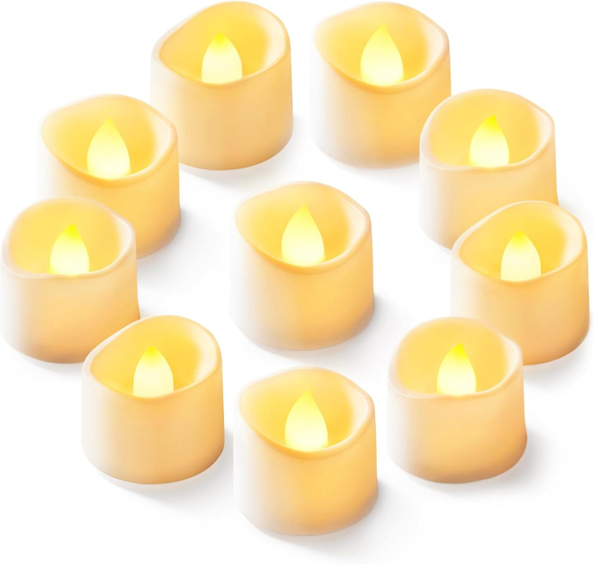 Homemory 12-Pack Flameless LED Tea Lights Candles Battery Operated, 200+Hour Fake Electric Candles