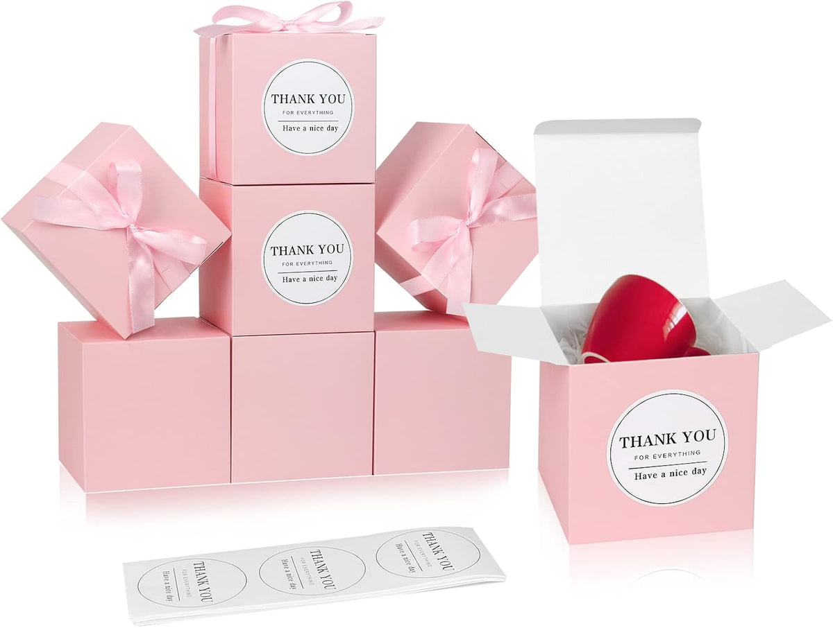 COTOPHER Small Gift Boxes 100 Pack 4x4x4 inches Pink Gift Boxes with Lids for Gifts, Crafting
