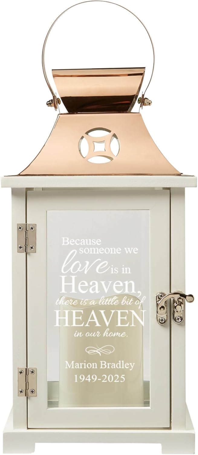 Let's Make Memories Personalized Memorial Lantern - Sympathy - Condolences - LED Candle - Automatic