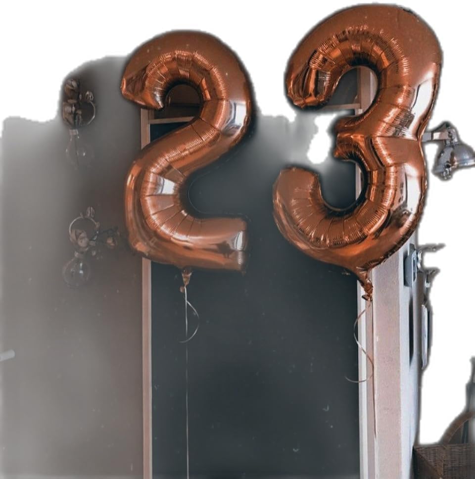 40 Inch Dark Brown 3 Large Number Balloon, 3 13 23 30 33 36 Coffee Brown Birthday Party