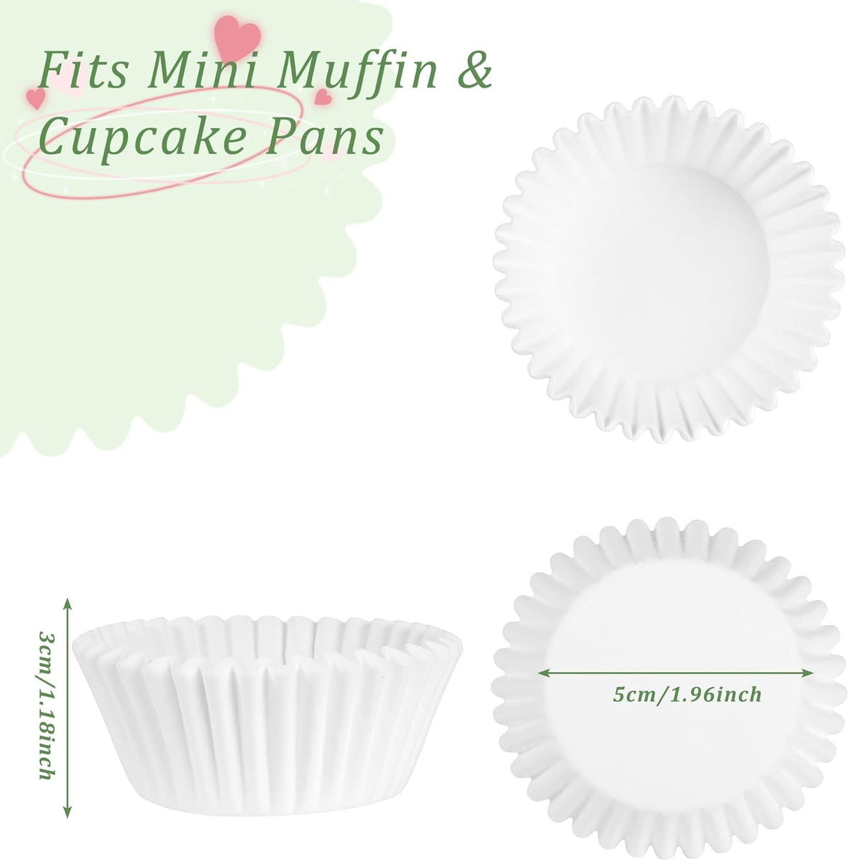 2 inch 1000-Count Mini Cupcake Liners Bright Colorful Muffin Baking Cups, Odorless,Baking Paper