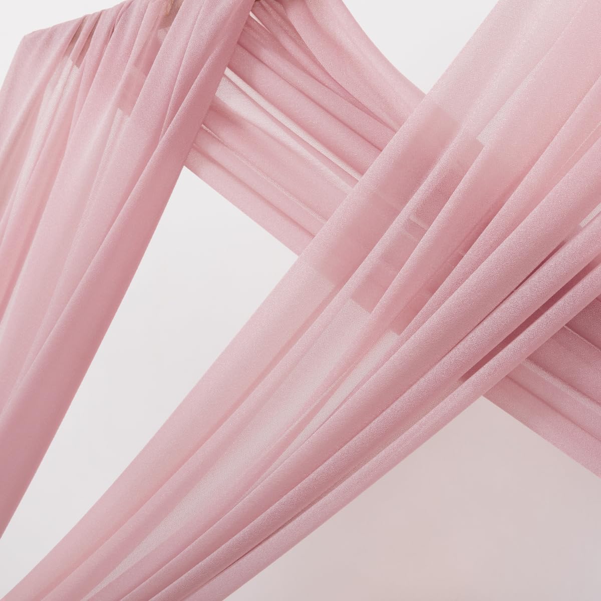 MLMC Dusty Rose Wedding Arch Draping Fabric 4 Panels 29" x 20 FT Extra Long Gauze Drapes Sheer