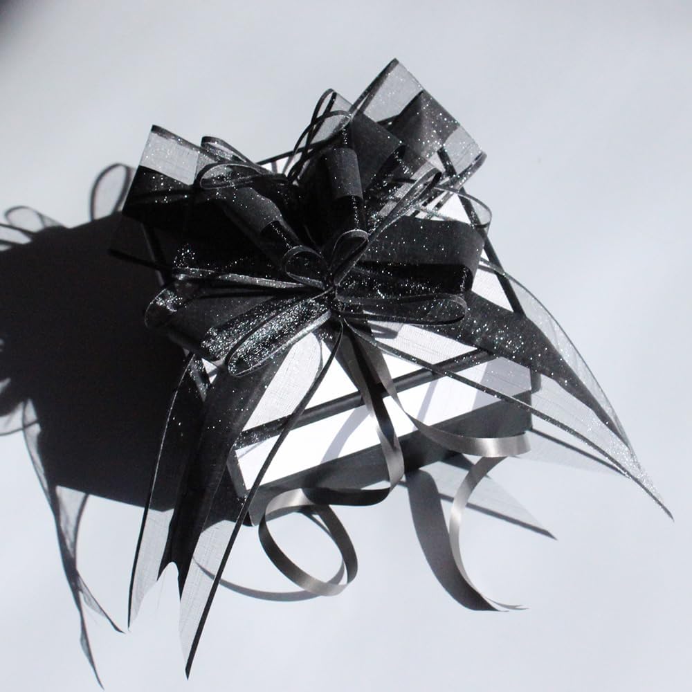 WEWILUCK Large Black Gift Bows - Perfect bows for Gift Wrapping,Big Pull Gift Wrap Bows for Man