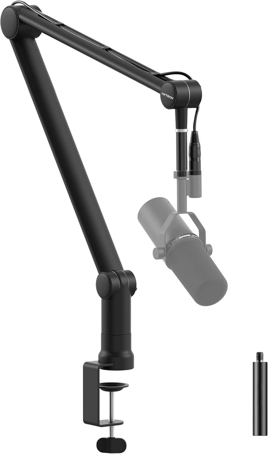 IXTECH Boom Arm Mic Stand with Extension Tube Upgraded Microphone Arm for Shure SM7B MV7 Blue Yeti