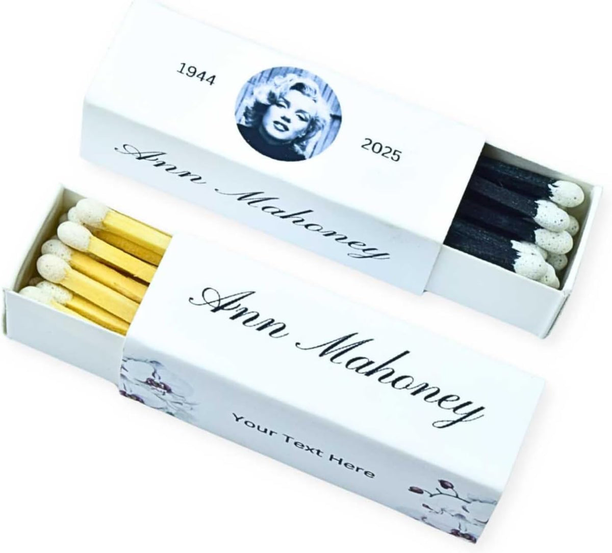Customizable Funeral Matchboxes – Set of 10 – Memorial Design – Colorful Matchsticks – Perfect for
