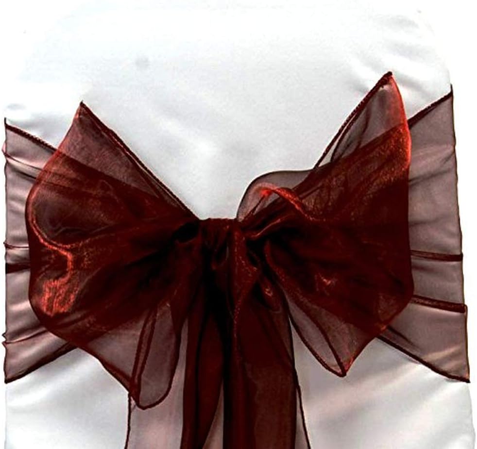 Organza Chair Bow Sash Décor Bows Sashes for Wedding Reception Events Banquets Decoration - (Pack