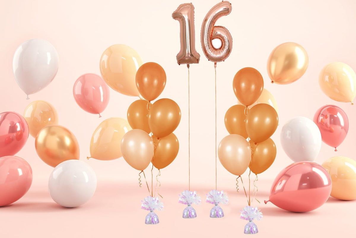 Metallic Balloon Weights, Birthday Party Favors, Novelty and Gag Gifts, 5.5" Inches, 12-Pack