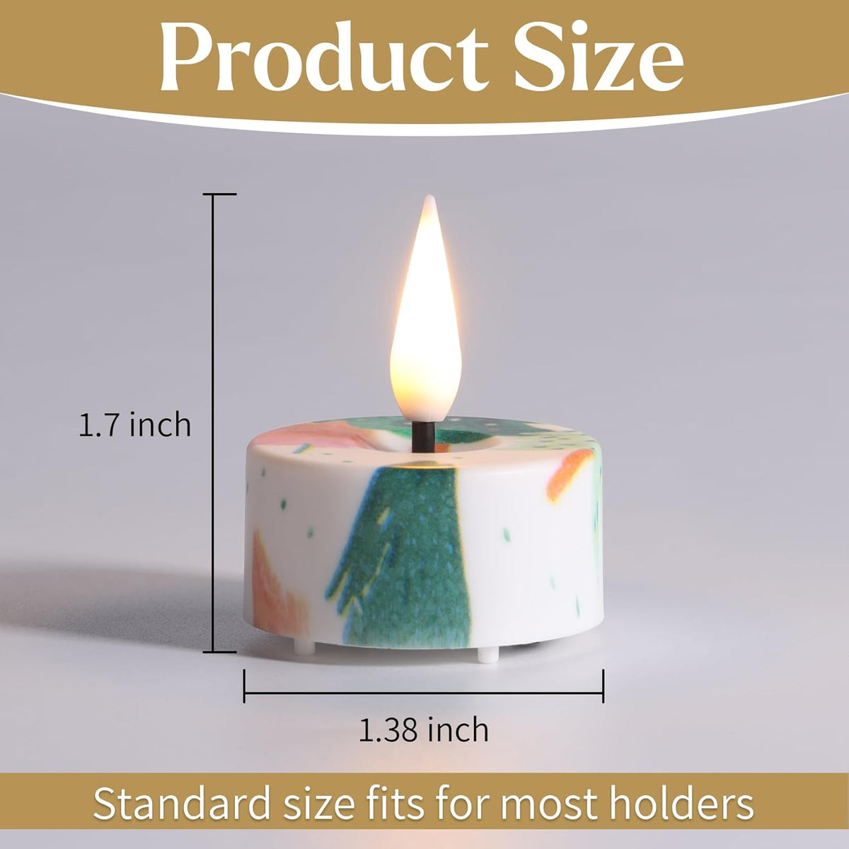 Eywamage Christmas Tree Flameless Tealights with Remote, Flickering Battery Operated LED Tea Votive