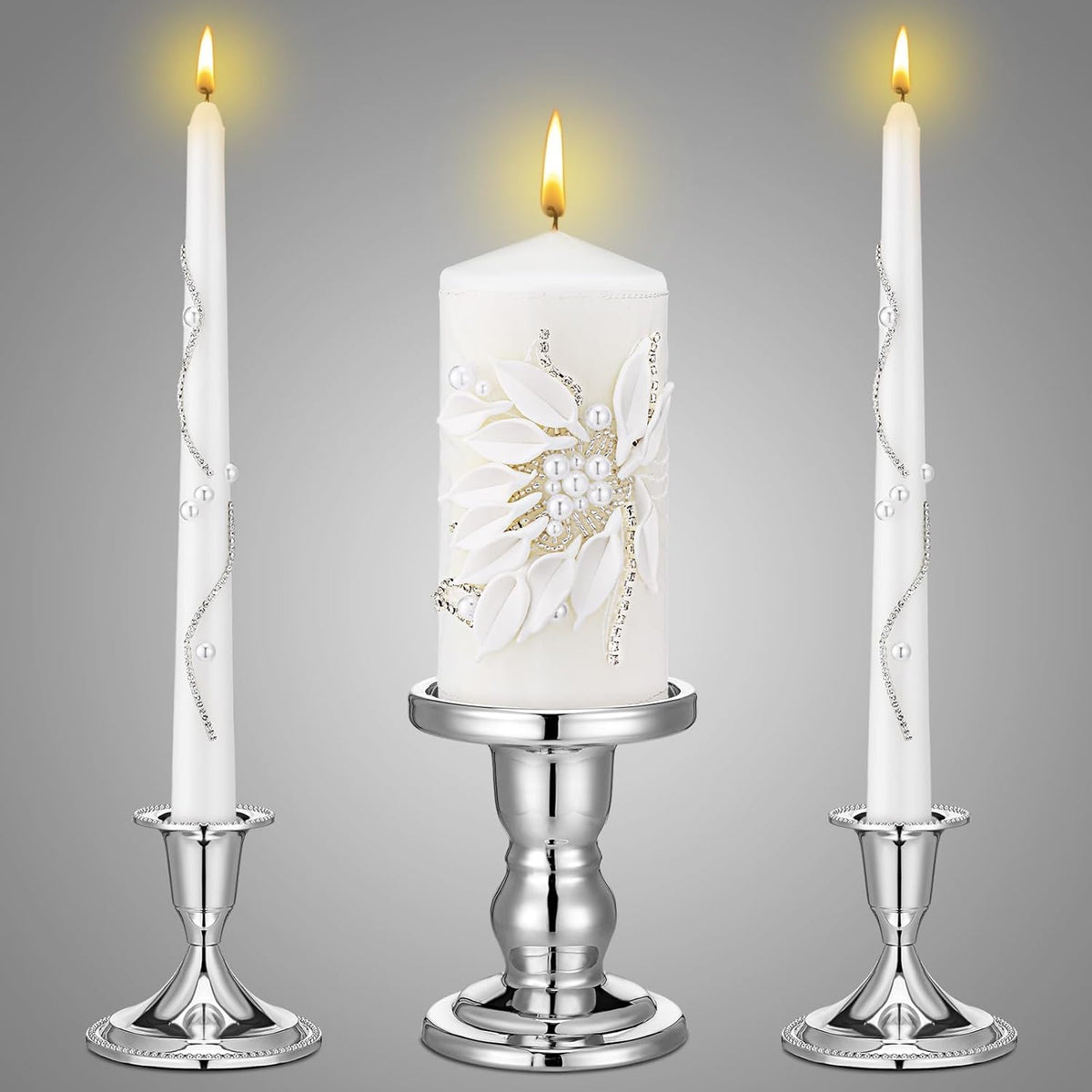 Irenare Unity Candles with Holder for Wedding Ceremony Wedding Decortions Accessories Glass Candle
