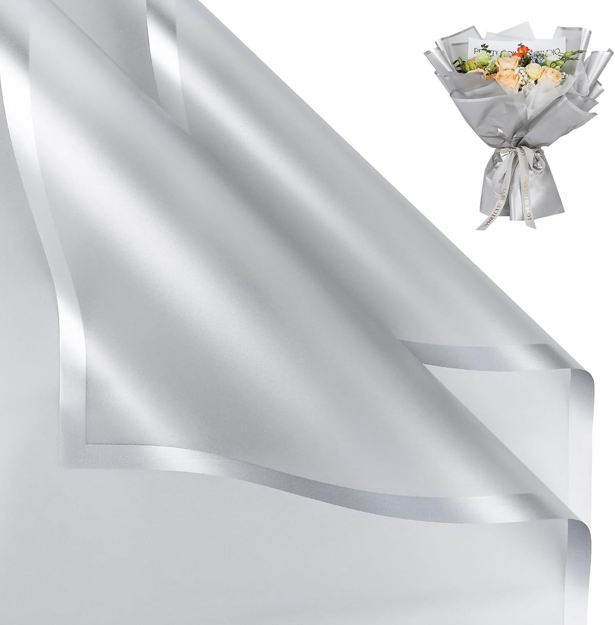 NESCCI 20 Sheet Flower Wrapping Paper - Waterproof Floral Bouquet Wrapping Paper, Florist Supplies