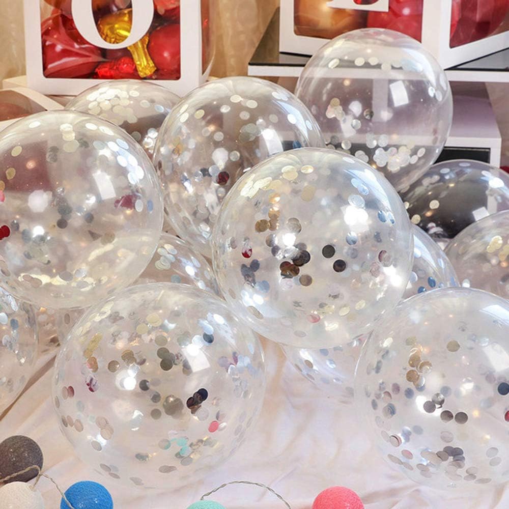 Party Balloons 12inch 50 Pcs Latex Confetti Balloons Birthday Balloons Party Decoration Wedding