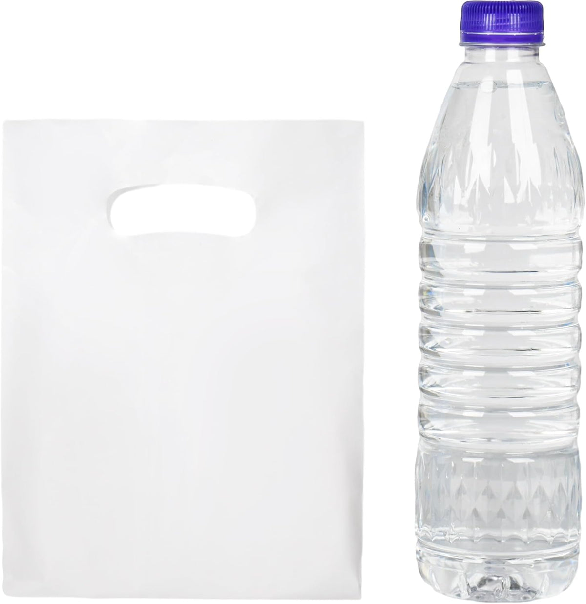 100 PCS White Small Gift Bags, 6"x8" Party Favor Goodie Bags, Treat Retail Pouches with Handle for