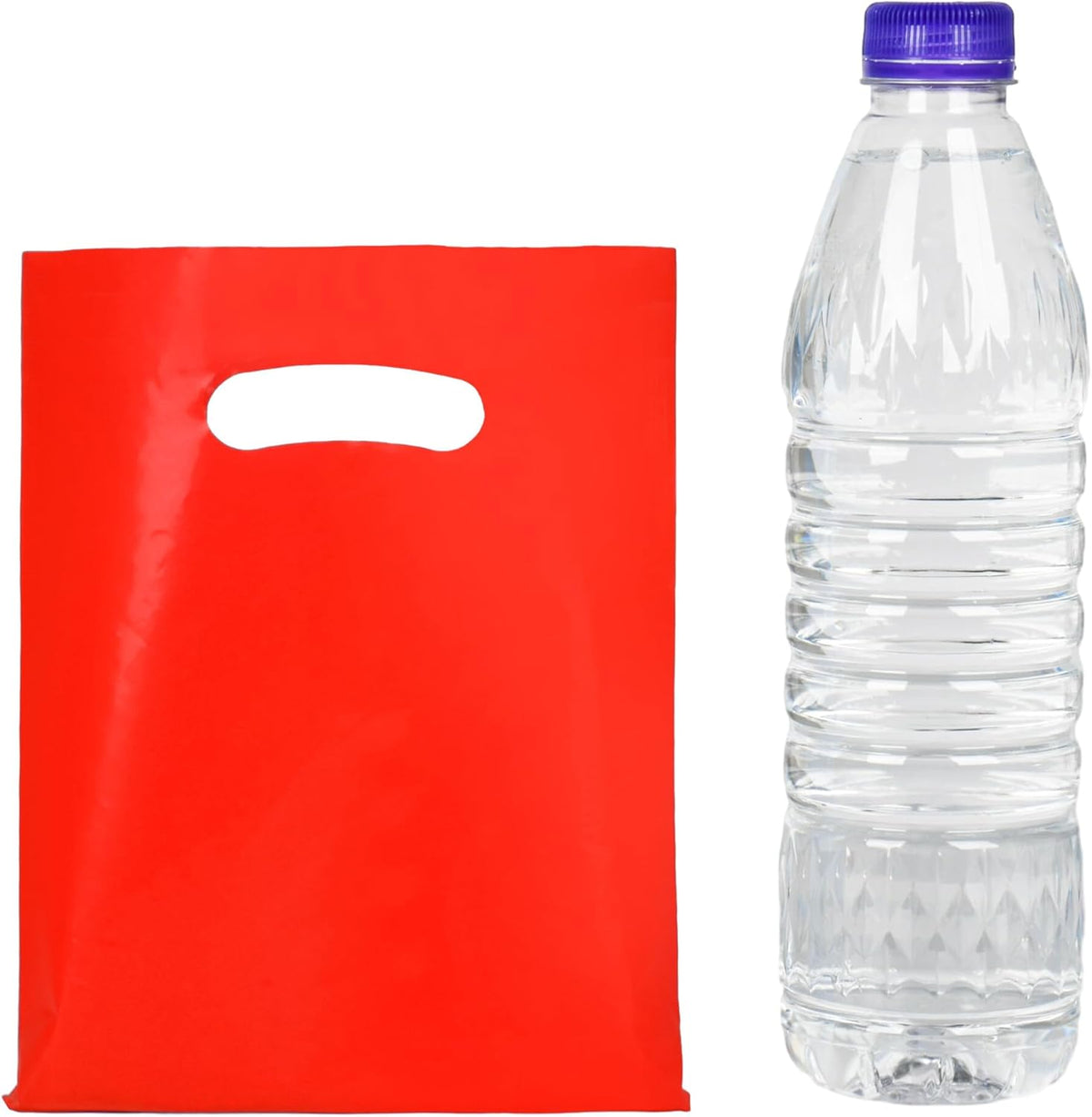 Red 100 PCS Small Gift Bags, 6"x8" Goodie Party Favor Bags with Handle, Treat Retail Pouches for