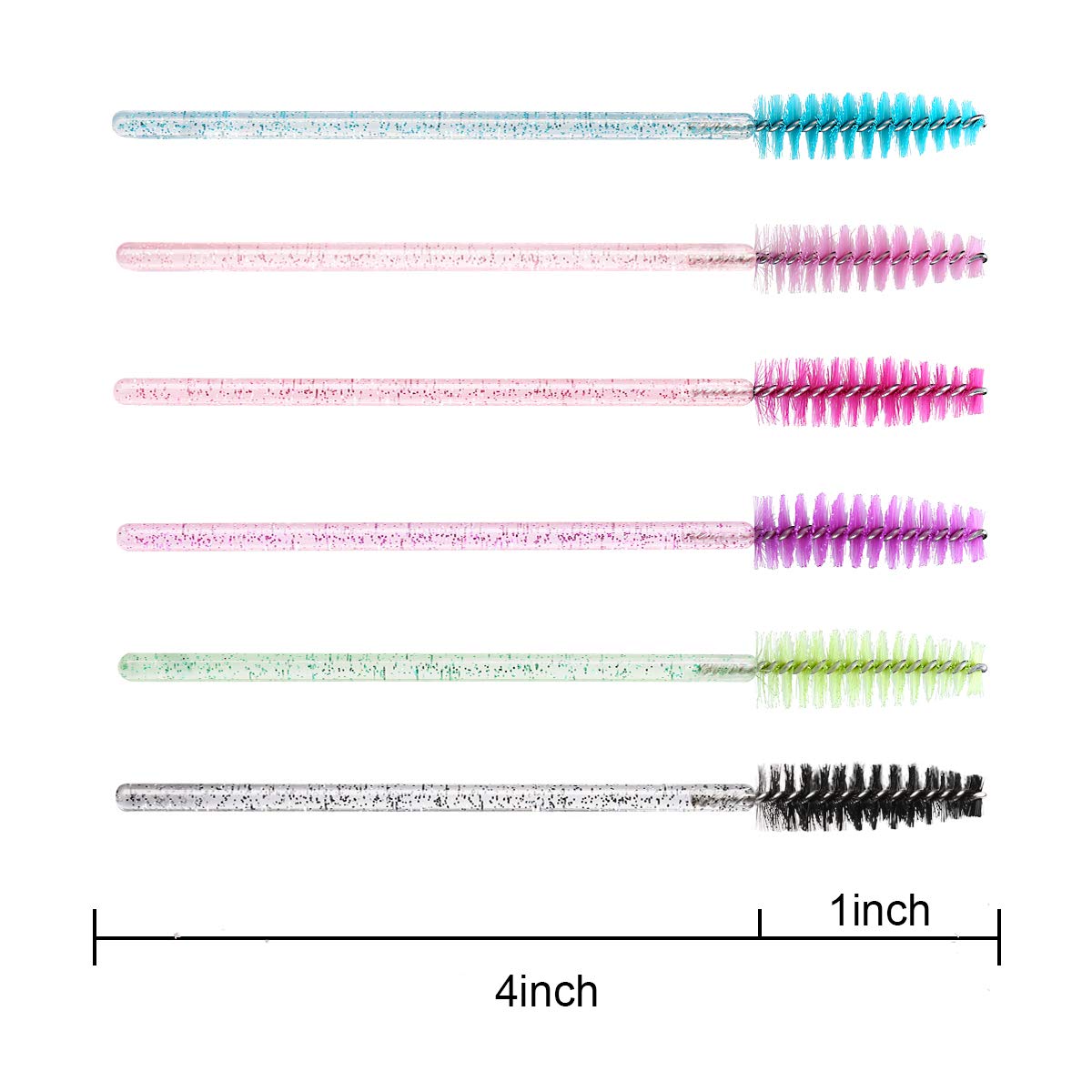 Elisel 300 PCS Disposable Mascara Brushes Crystal Eyelash Brushes Mascara Wands Applicator Eyelash