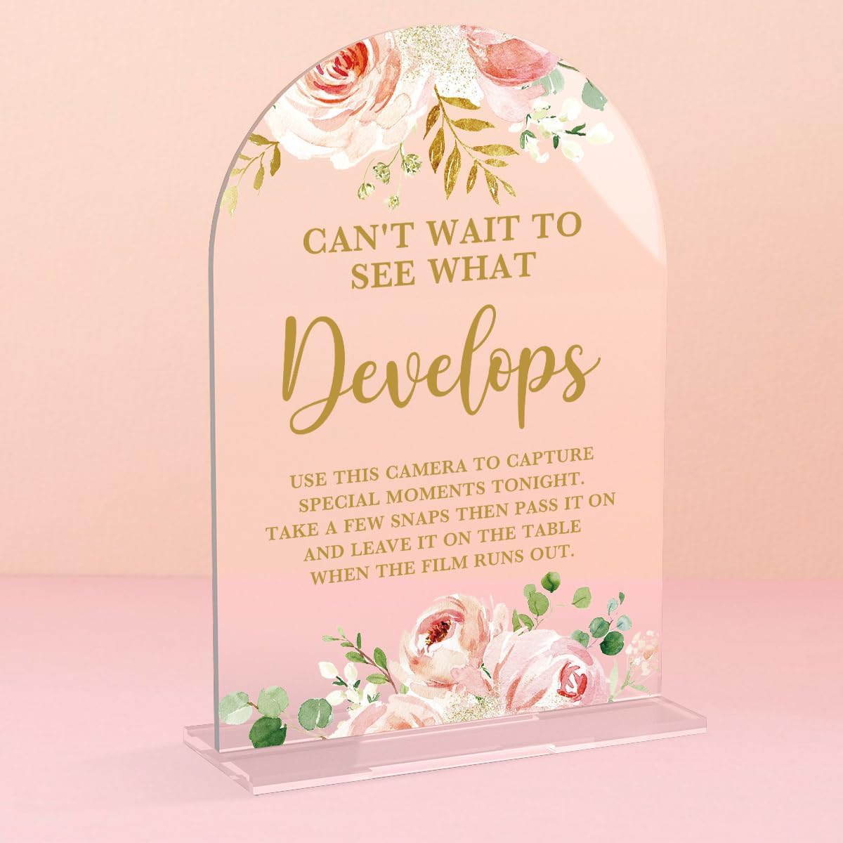 Acrylic Wedding Signs, Bridal Shower Decorations, Modern Calligraphy Arch Acrylic Table Top Sign