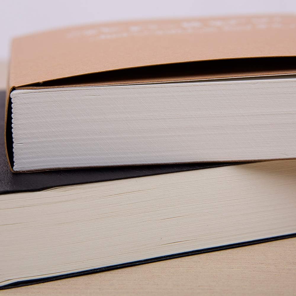 Kraft Cover Drawing Notebook & Sketchbook – Set of 2 Blank Plain Sketch Books – 125g Thick Paper A5