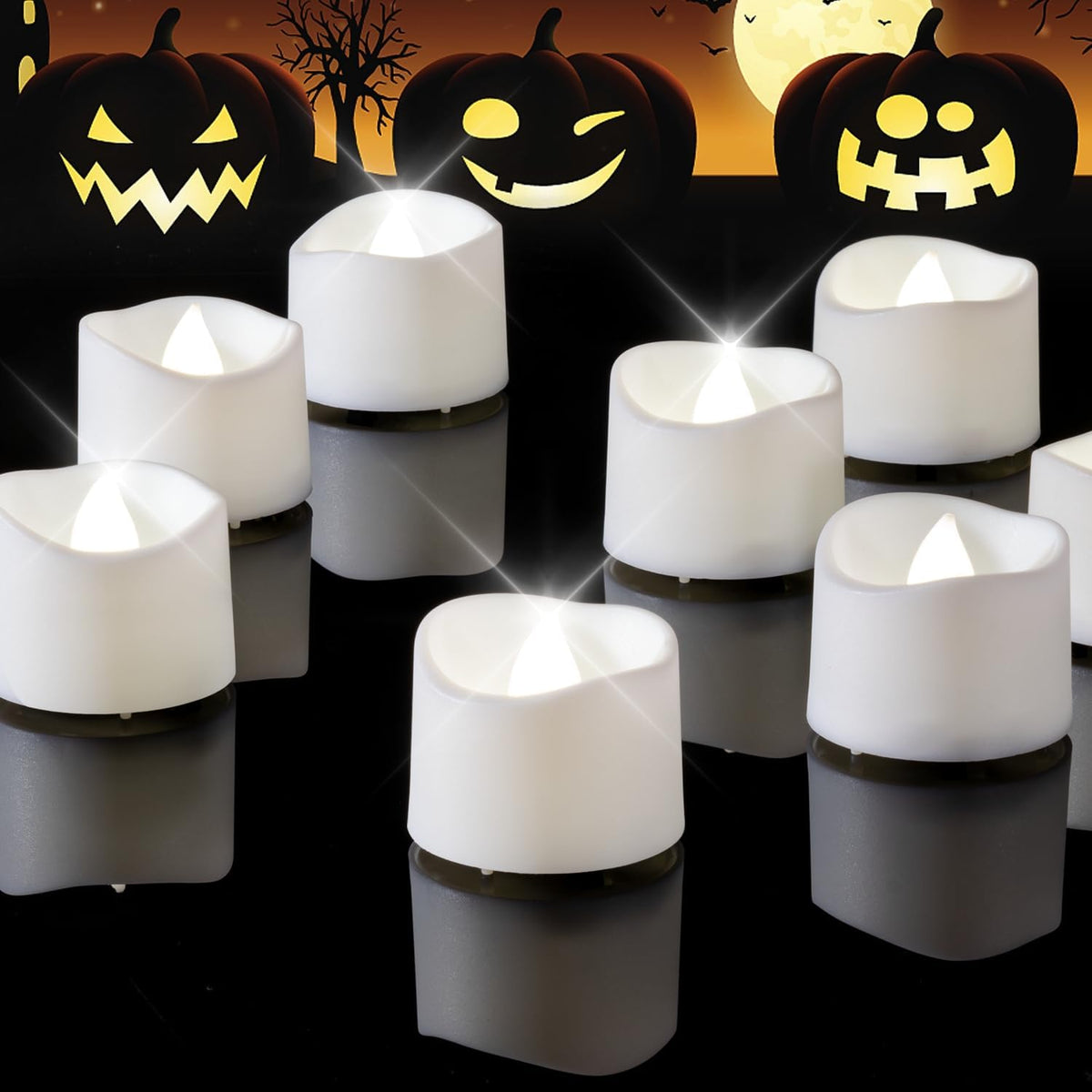 Homemory Cool White Flameless LED Tea Lights Candles, 200+Hour Battery Operated Fake Electric