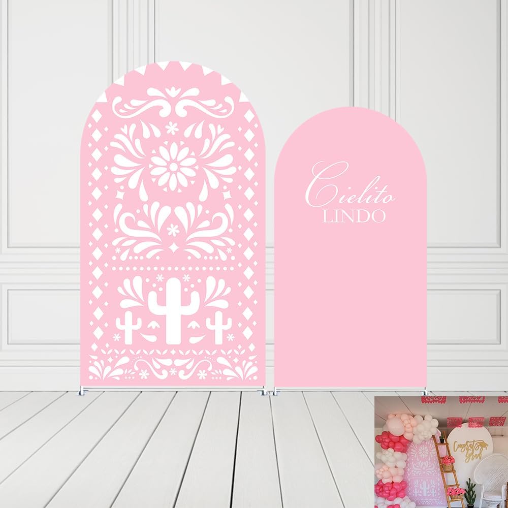 Arch Backdrop Cover Pink Mexican Fiesta Party Decorations Arch Stand Spandex Cover Girls Bloom