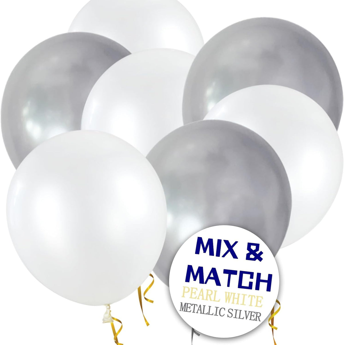 110pcs Pearl White Balloon 12 inch, Pearl white Latex Balloons for Birthday Party Baby Shower
