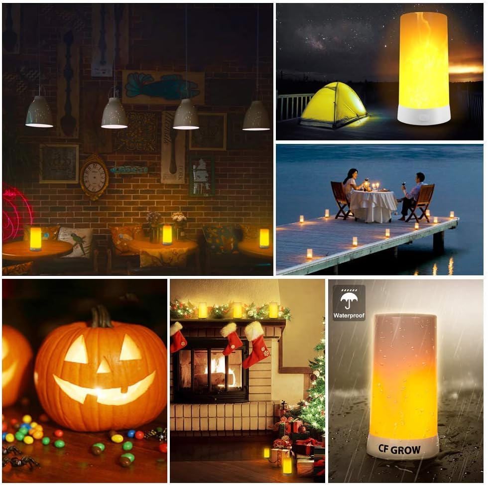 LED Flame Light, Flame lamp Candles Fire Lanterns Outdoor Hanging Lamps,USB Rechargeable Waterproof