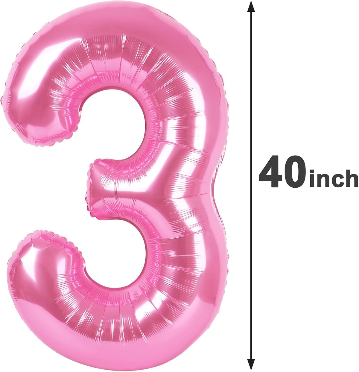 Large Pink 3 Number Balloon 40 Inch, 3 13 23 30 33 36 38 Pink Birthday Party Decorations, Number