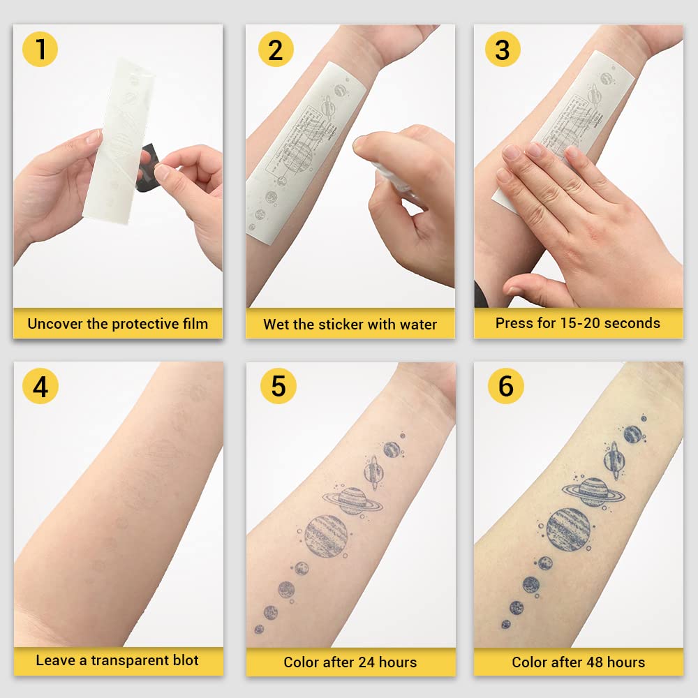 INKARTLINK Tattoo Tech, 2 Sheets Large Semi Permanent Tattoo, Adult Art Design Temporary Tattoos