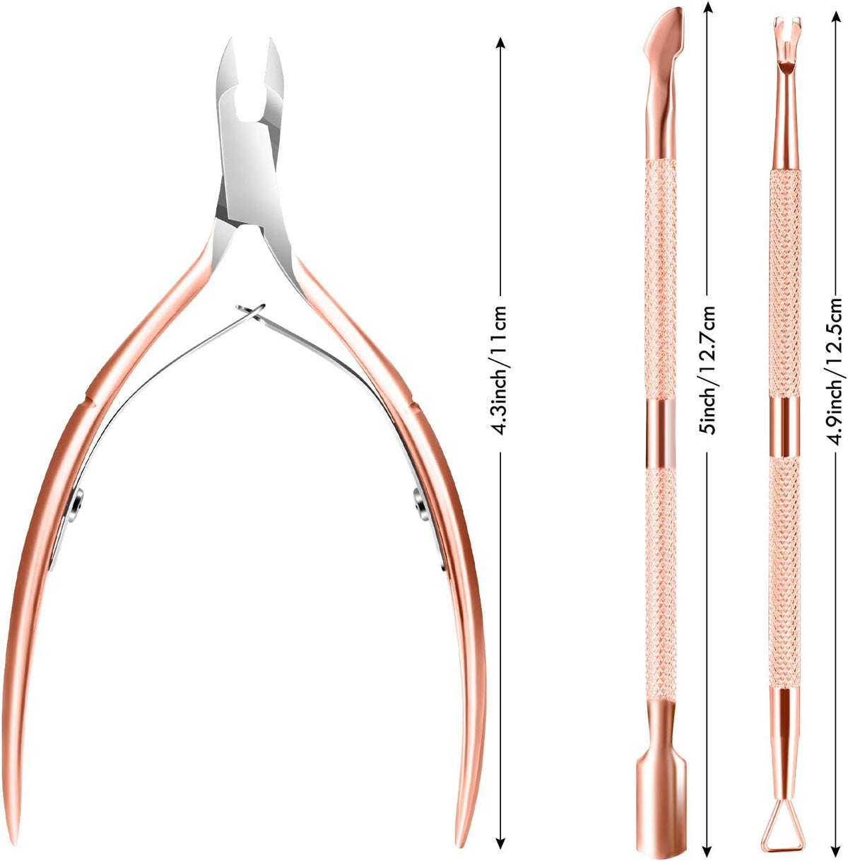 Cuticle Trimmer Cuticle Remover with Cuticle Pusher, XUNXMAS Professional Stainless Steel Durable