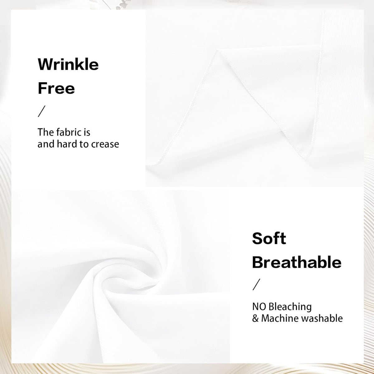 VOK White Wedding Arch Draping Fabric Chiffon Fabric, 29in x 18Ft Sheer Chiffon Outdoor Curtain for