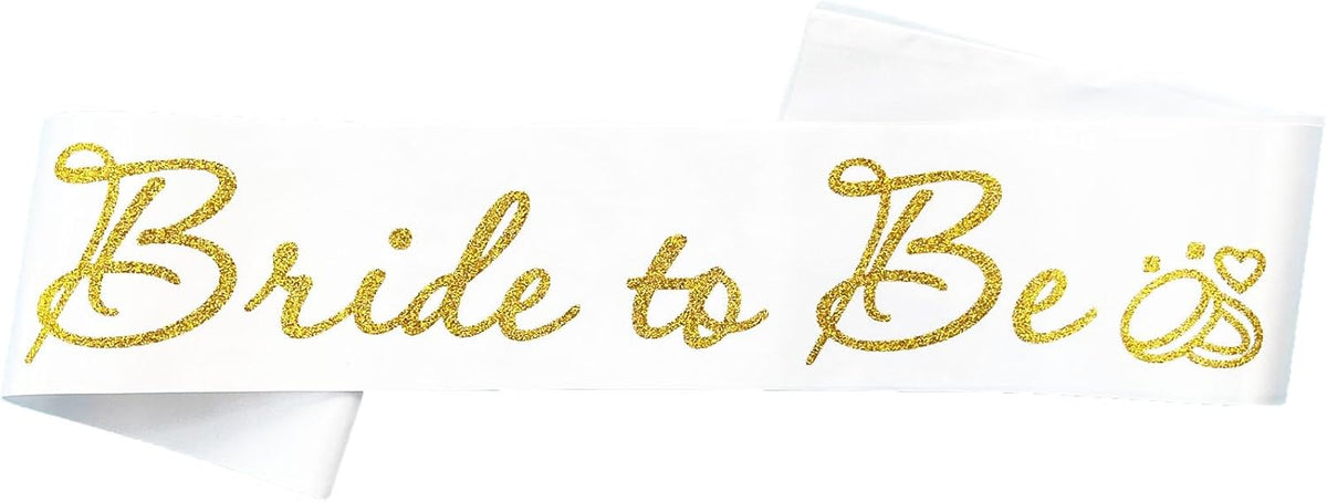 White Bride to Be Sash for Bridal Shower Bachelorette Party Wedding Hen Party Decorations