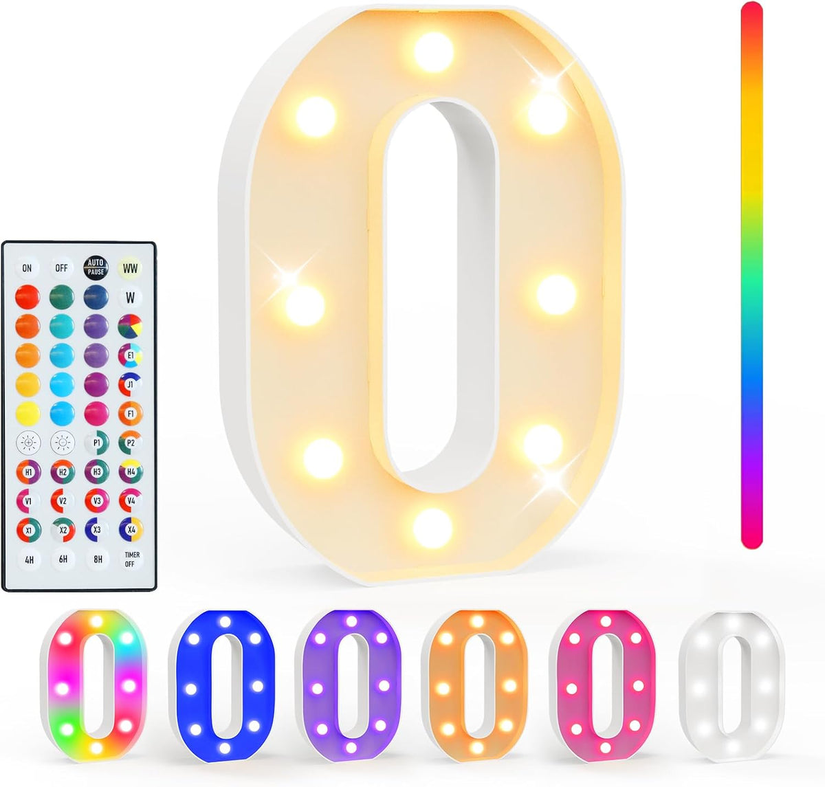 Pooqla Colorful Light Up Letters with Remote, Upgraded 35 Colors LED Marquee Letters, RGB Lighted