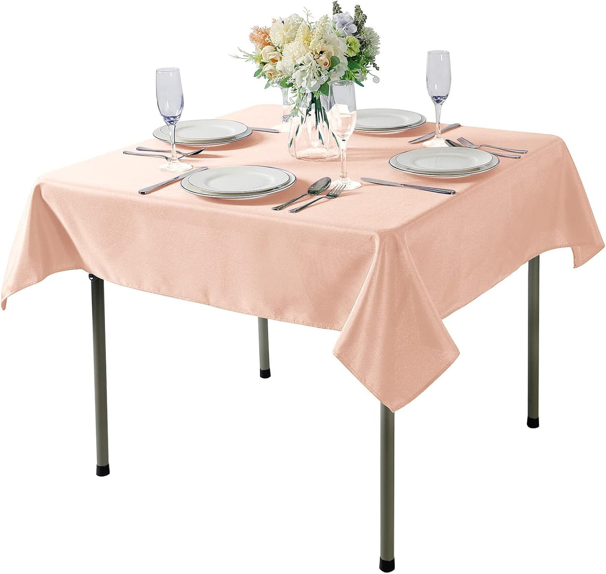Cupuamon Square Tablecloth 70x70 inch Washable Polyester Fabric Table Cloth for Wedding Party