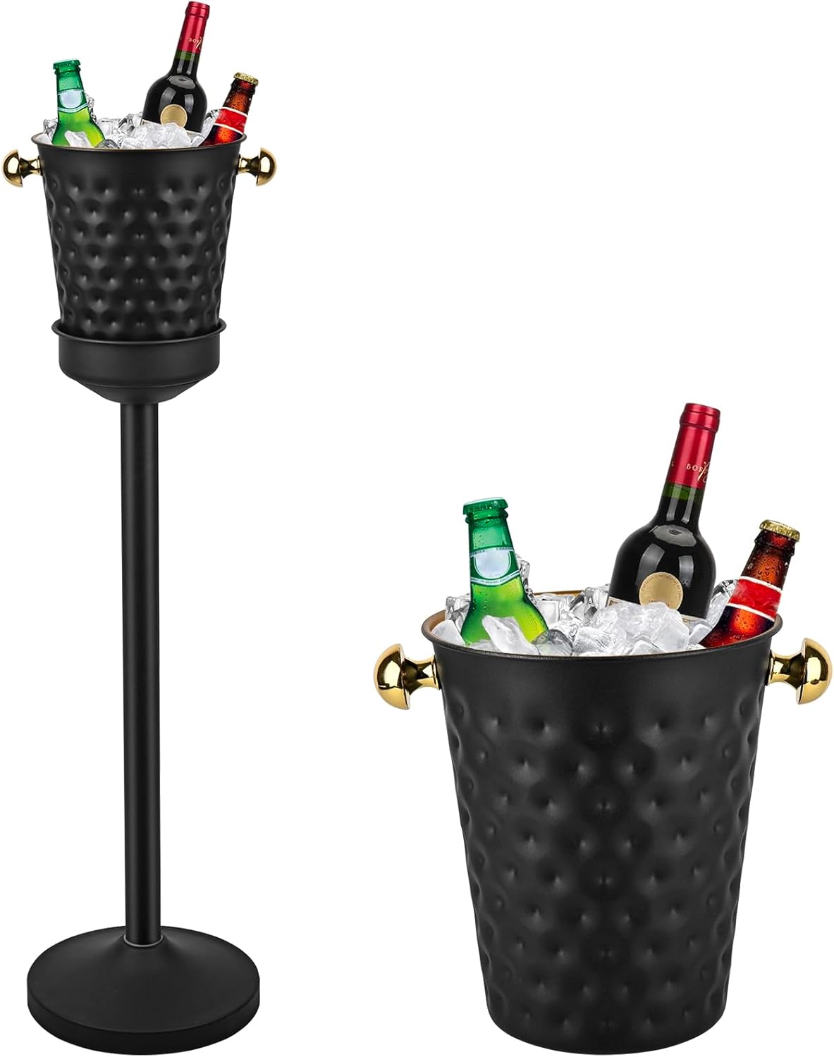 Champagne Bucket with Stand,5L Ice Bucket with Stand,Wine Chiller Bucket,Stainless Steel Champagne