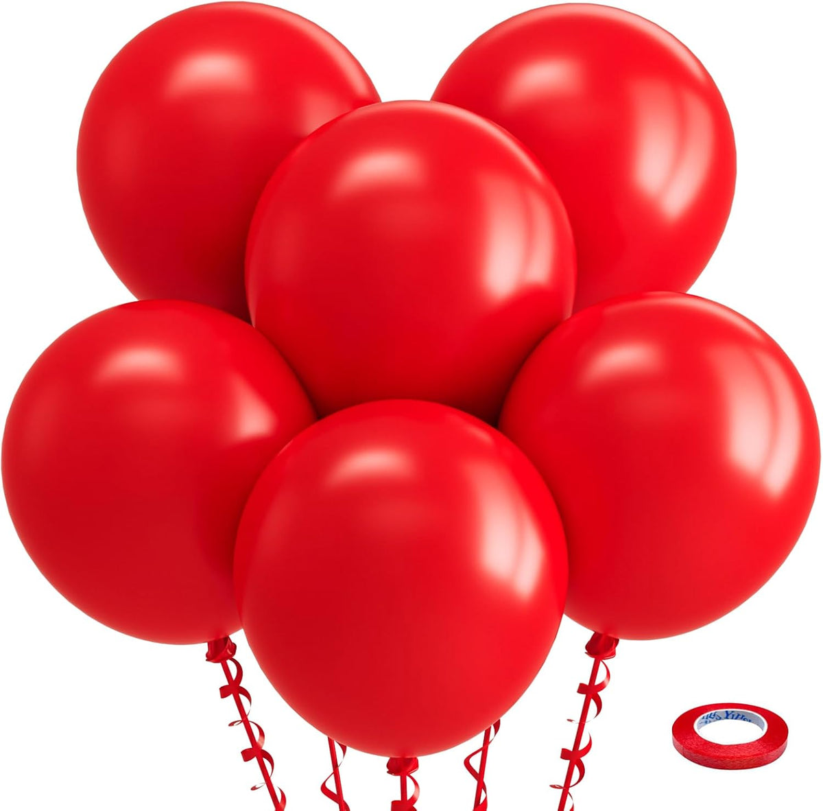 Bezente Red Balloons 18 Inch - 30 Pack Large Thick Red Balloons Big Round Red Latex Balloons for