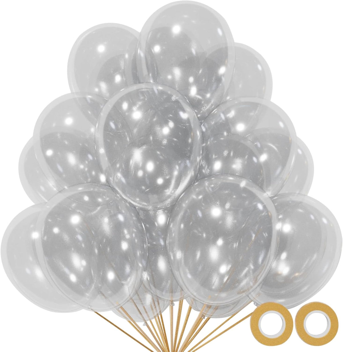 110pcs Clear Balloons, Clear Latex Balloons 12 inch, Transparent Balloon for Birthday Party Baby